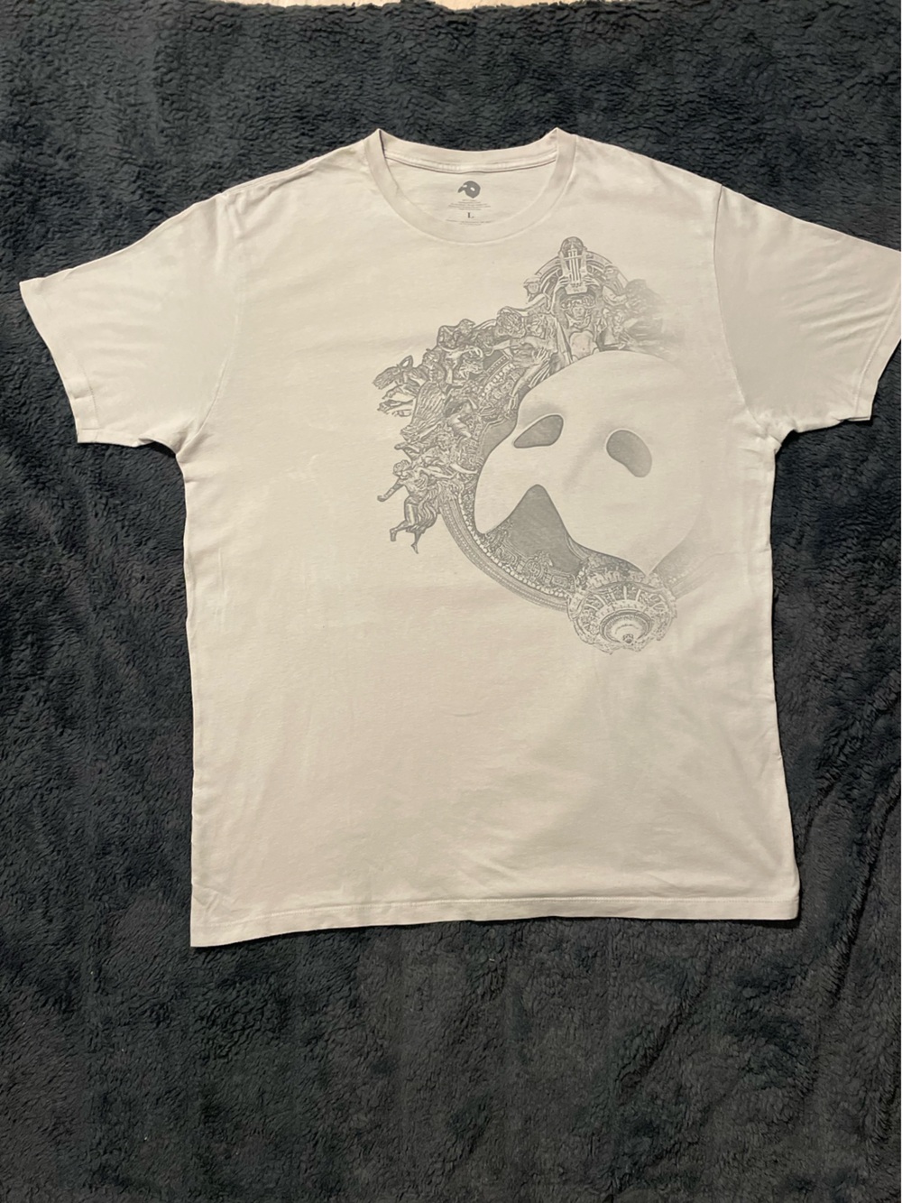 Life Is Good Cream T‑Shirt with Light Gray Phantom Graphic
